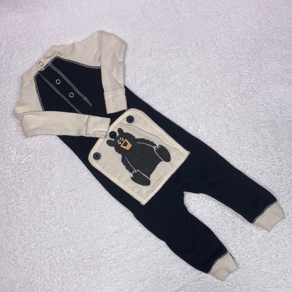 Lazy one baby bear flapjacks bodysuit pajamas romper 6m